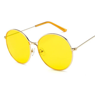 Alloy Round Large Frame Sunglasses Women Vintage Metal Glasses Women Gradient Lens Luxury Sun Glasses Men Oculos