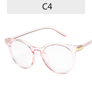 Round Eyeglasses For Women Fake Glasses Cute Fashion Clear Glasses Frame Pink Transparent Eye Glasses Frames For Women