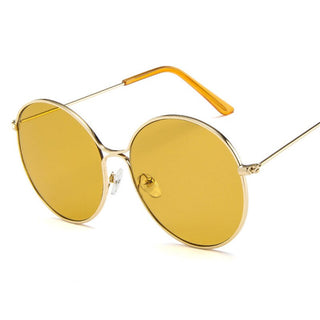 Alloy Round Large Frame Sunglasses Women Vintage Metal Glasses Women Gradient Lens Luxury Sun Glasses Men Oculos