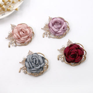 Fabric Roses Flower Brooch Fashion