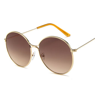 Alloy Round Large Frame Sunglasses Women Vintage Metal Glasses Women Gradient Lens Luxury Sun Glasses Men Oculos