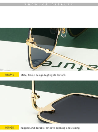 New Fashion Lady Oversize Rimless Square Bee Sunglasses Women Men Small Bee Glasses Gradient Sun Glasses Female UV400