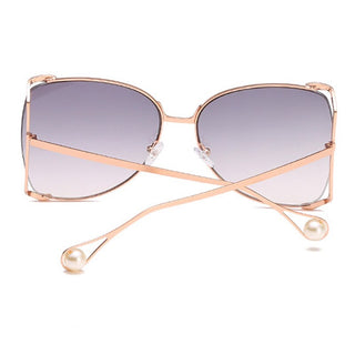 Oversized D Square Sunglasses Women 2023 Luxury Brand Cat Eye Clear Shades Glasses Pearl Fashion Half Frame Sun Glasses Ladies