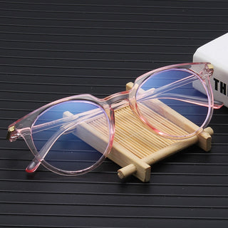 Round Eyeglasses For Women Fake Glasses Cute Fashion Clear Glasses Frame Pink Transparent Eye Glasses Frames For Women