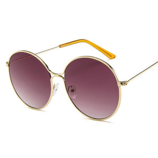 Alloy Round Large Frame Sunglasses Women Vintage Metal Glasses Women Gradient Lens Luxury Sun Glasses Men Oculos