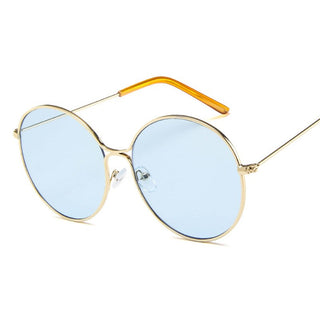 Alloy Round Large Frame Sunglasses Women Vintage Metal Glasses Women Gradient Lens Luxury Sun Glasses Men Oculos