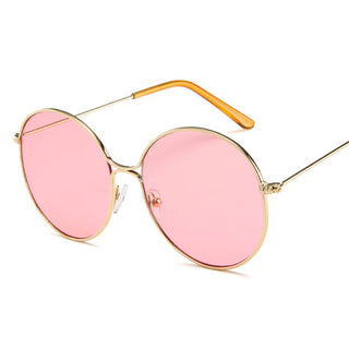 Alloy Round Large Frame Sunglasses Women Vintage Metal Glasses Women Gradient Lens Luxury Sun Glasses Men Oculos