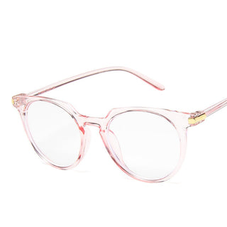 Round Eyeglasses For Women Fake Glasses Cute Fashion Clear Glasses Frame Pink Transparent Eye Glasses Frames For Women